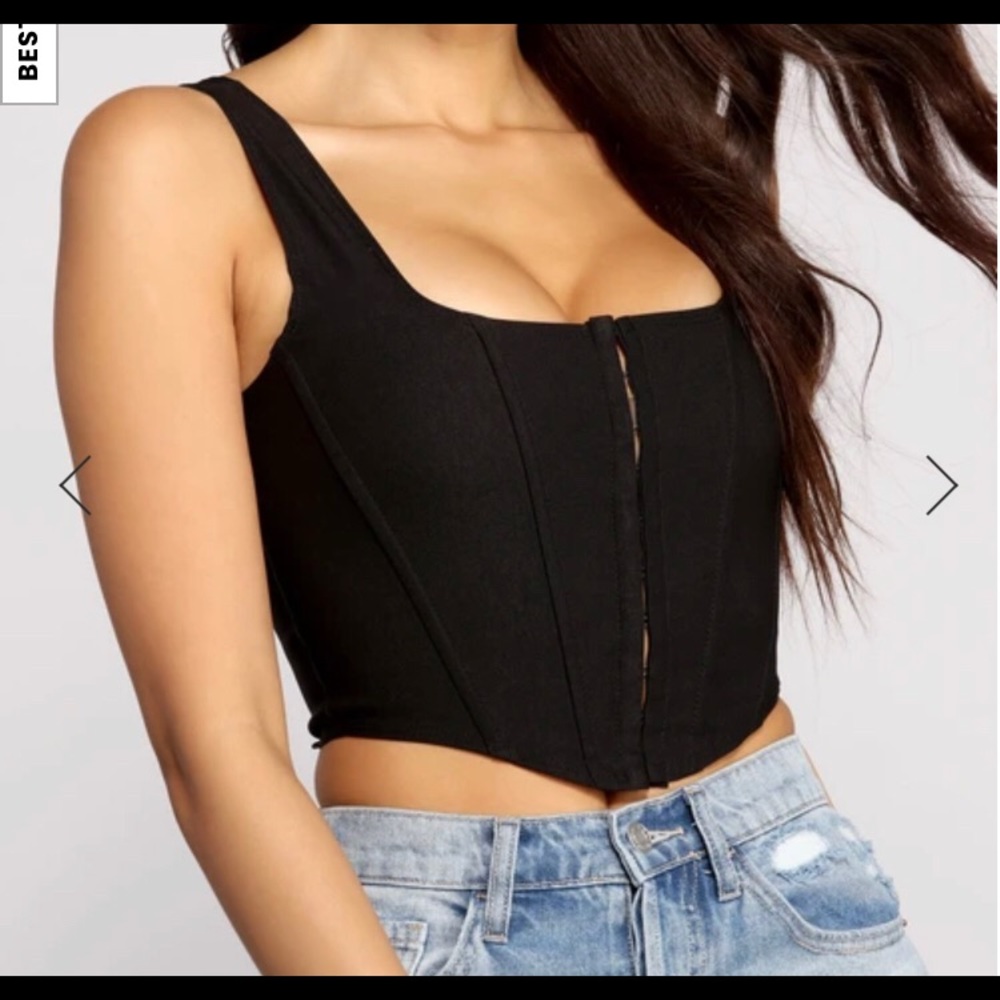 HOOK AND EYE CORSET CROP TOP